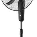 HOLMES 18" Oscillating Stand Fan, 3 Speeds, Quiet Operation, Adjustable Height, 75 Oscillation, 25 Head Tilt, 5 Blades, Ideal for Home, Bedroom, Living Room, Office, Gym, and Kitchen - Black