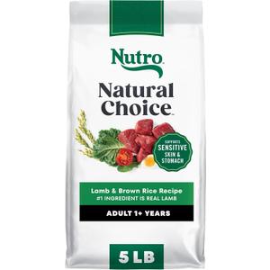 Nutro Natural Choice Dry Dog Food, Adult Dog Food Dry Lamb and Brown Rice Recipe, 5 lbs. (EXP 10/06/26)