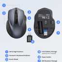 Wireless Mouse for Laptop, 2.4GHz Computer Mouse with USB-A Port &USB-C Adapter, Cordless Office Mice with 6 Buttons & 3 Level DPI for Small to Medium Hands, Work with PC, Desktop, Tablet - M21