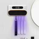 Smart Toothbrush Holder, Wall Mounted Toothbrush Holder with Cleaning & Drying, 4 Toothbrush Slots Cleaner Case with Dust Cover, Toothbrush Organizer for Bathroom (White)