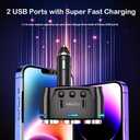 Car Cigarette Lighter Splitter, Self-Recovery Fuse & Separate Switch, 3-Socket Cigarette Lighter Splitter with Dual USB Port Fast Car Charger, 12/24v Car Adapter Splitter for Phone GPS Dash Cam