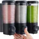 Refillable Shampoo and Conditioner Dispenser for Shower Space Saving Soap Container Wall Mount Home Bathroom Organizer, 2 pack