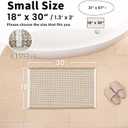 Waffle Bath Mat - Boho Bathroom Rugs Non Slip Washable, Super Absorbent & Quick Dry, Small Bath Mats Farmhouse Bathroom Decor, 18'' x 30'', Khaki and White