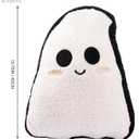 WDS WONDROUS Ghost Pillows Halloween Decor  Ghost Shaped Throw Pillow for Home, Soft Stuffed Fun Ghost Cushion Halloween Decorations Indoor  Cute Black and White Halloween Pillow  15.8x12.6in