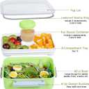 3 Pack Salad Lunch Box Food Storage Containers, 47oz Bento Box To Go Container with Lids, ReusableMeal Prep Containers with Removable Tray & Dressing Pots for Kids and Adults, Microwavable