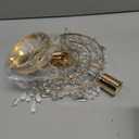 Modern Mini Crystal Chandelier, 3-Tier Raindrops Design Small Chandelier Light Fixture, Flush Mount Ceiling Light Fixture for Bedroom, Hallway, Living Room - E26 Base, Chandelier for Bedroom (Gold)
