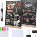 8 x12 Inch Tabletop Chalkboard Sign with Base Stand, 2 Pack Menu Chalk Board Sign Store Food Signs, Message Boards for Party, Wedding, Tables Decoration, Bar and Restaurant