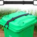 Metal Non-Slip Double Claw Trash Can Lid Lock, Adjustable Animal-Proof & Windproof Garbage Can Lock, Universal Fit for 28-96 Gallon Outdoor Bins (1)
