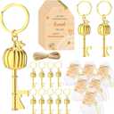 12 Sets Thanksgiving Party Favors Friendsgiving Gifts Pumpkin Beer Bottle Opener Keychains Cards Ropes and Organza Bags for Home Decor Thanksgiving Party Supplies for Guest