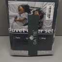 OAITE Duvet Cover Set,100% Cotton Comforter Cover with Leaf Pattern Duvet Cover Set,Soft Bedding Set Includes with 3 Piece (2 Pillow Shams,1 Duvet Cover) (Queen-90" x 90", Grey Blue-leaves)