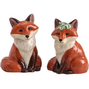 Bico Fox Salt & Pepper Shaker Set for Fall and Autumn, Dishwasher Safe