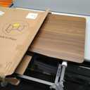 JOYMOOP 47.2" Folding Desk - Brown, No Assembly Large Size Foldable Desk for Home, Office, Wooden Top Folding Computer Desk for Working, Writing, Studying, 47.2" Width