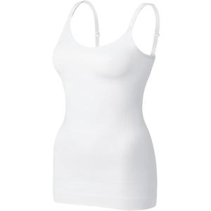 VVX Womens Shapewear for Women Tummy Control Tank Top Body Shaper Seamless Compression Camisole Tops (Medium firm control or one size up), 1pk White-a)