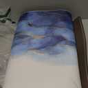 MAYHMYO Anti Fatigue Kitchen Mat - Set of 2 - Blue and Gold Design Comfort Mats - Cushioned, Non Slip Floor Mat