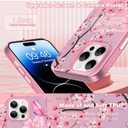 ZIYE for iPhone 14 Pro Max Phone Case Cute Glitter Pink Funny Cherry Blossom Design for Women Girl Slim Shockproof Protective Cover