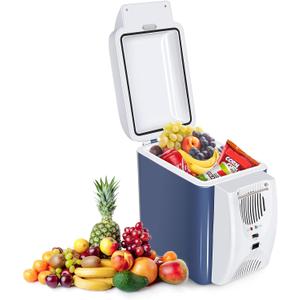 CAYNEL 12V 7.5 Quart Personal Thermoelectric, 7.5 Liter Capacity, Portable Electric Cooler Warmer with 12V DC, Small Fridge for Car, RV, and Camping Use