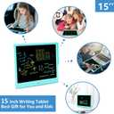 Toys for 3 4 5 6 7 8 Years Old Boys Girls, LCD Writing Tablet 15 Inch Doodle Board, Electronic Drawing Pads Drawing Tablet, Educational Birthday Gift for 3-6 Years Old Kids Toddler (Blue)