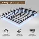 Floating Bed Frame California King Size with Charging Station and LED Lights, Metal Platform Bed Frame, No Box Spring Needed, Easy Assembly, (California King)