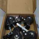 2'' Caster Wheels, Swivel Stem Casters 5/16'' - 18x1'' (Screw Diameter 5/16'', Screw Height 1'') 330Lbs Heavy Duty Threaded Casters No Noise PU Dual Locking Castors with Brake