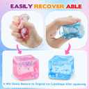 Chridark Ice Cube Fidget Toy for All Ages: 2 Pack Sensory Squishy Fidget Toys, Square Stress Balls, Classroom Prizes, Anxiety Relief Stress Cube Gift for Kids Teens Adults