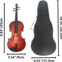 Wooden Miniature Violin with Stand, Bow and Case Mini Musical Instrument Violin Replica Collectible Figurines Dollhouse Accessories Model Home Decoration Display Ornament (9.84"x3.54"x1.51")