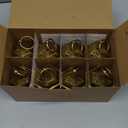 Mini Lantern with Flickering LED Candles for Halloween, LLQ (8Pack-5Inch) Vintage Decorative Candle Lanterns for Christmas Wedding Party Baby Shower Table Centerpiece, Xmas Tree Hanging Ornaments (Brushed Brass), 8 Pcs