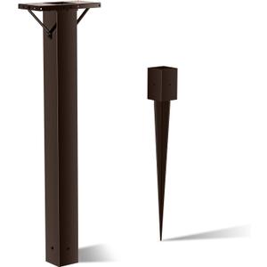 BOUGOON Bronze Metal Mailbox Post,43x 4X 4 inch In-Ground Mounting Post