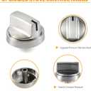 atgestore WB03X29300 Stainless Steel Stove Knobs Replacement for GE Stove Parts Range Knobs JGP3030SLSS JGP3036SL1SS JGP3030SL1SS GE Cooktop Knob KIP 5T06 Burner Control Knobs 5 Pcs