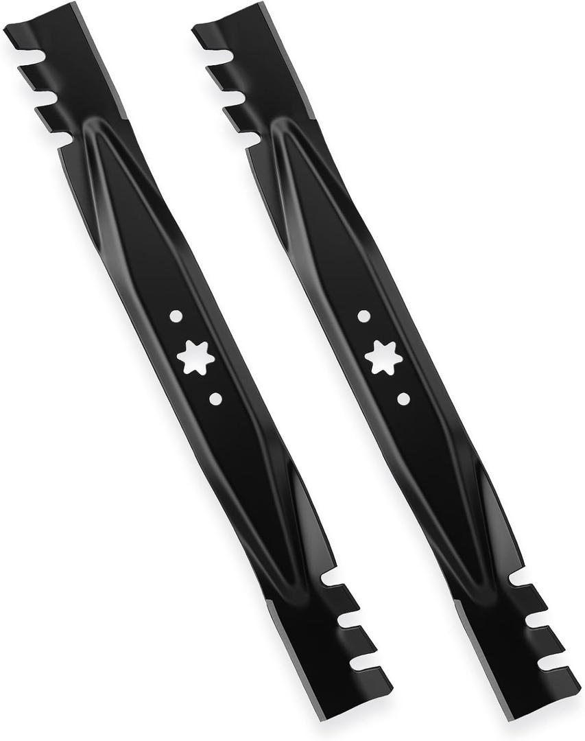 942-04308-X 942-04308 42" 6-Star Mulching Blades for Troy-Bilt Pony Super Bronco Mustang Cub Cadet XT1 XT2 42 ZT1 RZT-42 LT42 LTX1040 Craftsman T110 T1200 42 inch Lawn Tractor Zero-Turn Mower, Black