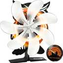 7 Blade Fireplace Fan with Owl Design Heat Powered Stove Fan for Wood Burning Fireplace Silent Operation Eco-Friendly Heat Distribution (SlIVER)