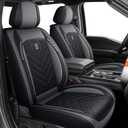 Seat Covers Fit for Ford F150 2009-2026 and Crew Cab F250 F350 F450 2017-2026 Full Set with Waterproof Leather, Automotive Vehicle Cushion Cover for Cars Pick-upBlack&Grey (#110 Black&Gray)
