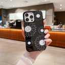 3 x Compatible for iPhone15 Plus Case,Cute Sunflower Floral Patternor with Shockproof Slim Soft TPU and Hard PC Protective Cases for Women Girls Designed for iPhone 15 Plus Black