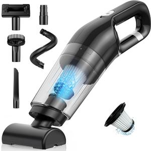 MZHSMZHR Handheld Vacuum Cordless, 26,000 Pa High Power Suction, Portable Rechargeable Car Vacuum Cleaner for Home, Office, Pet Hair, Car Detailing, Black