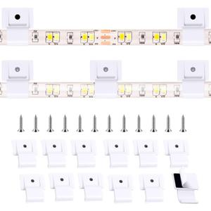 150 Pcs Outdoor LED Strip Light Mounting Clips Self Adhesive with Screws Mounting Holder, Cable Wires Organizer for 8mm to 10mm Width Rope Light, Indoor Room and Outdoor