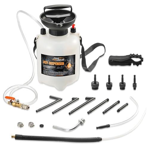 FOUR UNCLES 3L Transmission Fluid Pump - Manual Fluid Transfer Pump with 12 pcs ATF Adapters for Automotive Use, Transmission Fluid Transfer Pump kit