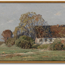 ARPEOTCY Vintage Farm Framed Wall Art, Cottage Scenery Retro Painting Decor Aesthetic, Large Canvas Print Artwork, Country Farmhouse Wall Pictures for Living Room Decor 24x36 Inch
