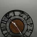 Large Metal Wall Clock, 20 Inch Retro Decorative Silent, Non Ticking, Battery Operated Modern Big Wood Wall Clock for Living Room, Farmhouse, Bedroom, Fireplace, Kitchen, Office, Home Decor