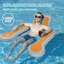 50x44inch Inflatable Pool Float Lounger for Adults with Cup Holder, 4.17FT Floating Chair, Lake Floats for Adults with Armrest Backrest for Swimming Pool, Party, Beach, Lake, River, Oversized