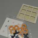 Jumbo Wooden Tic Tac Toe Game Dementia Activities for Alzheimers Seniors with Matching and Puzzle Templates XO Chess Board Game for Elderly Engaging Table Decor (Black, Orange)