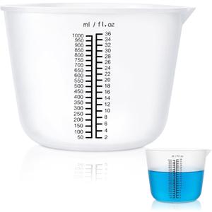 1000ml Extra Large Silicone Measuring Bowl, Reusable Silicone Resin Cups, Mixing Bowl with Precise Scale for Epoxy, Jewelry Casting Molds, Acrylic Paint, Cup Making, 1000ml/36oz