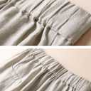 Women's 100% Linen Wide Leg Pants Summer Casual Cropped Palazzo Beach Pants Outfits 2025 Trendy (Beige)