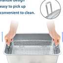 Stainless Steel Rabbit Litter Box,Bunny Litter Pan with Widened Grid,Toilet Tray,High Back Wall,Deep Waste Storage (Medium)