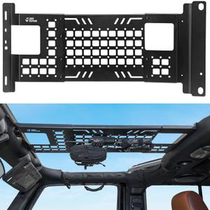 JOYTUTUS Overhead Molle Panel Compatible with Wrangler JK 2007-2018 (Only for Hard Top), Wrangler Cargo Roof Rack Storage, No Drilling