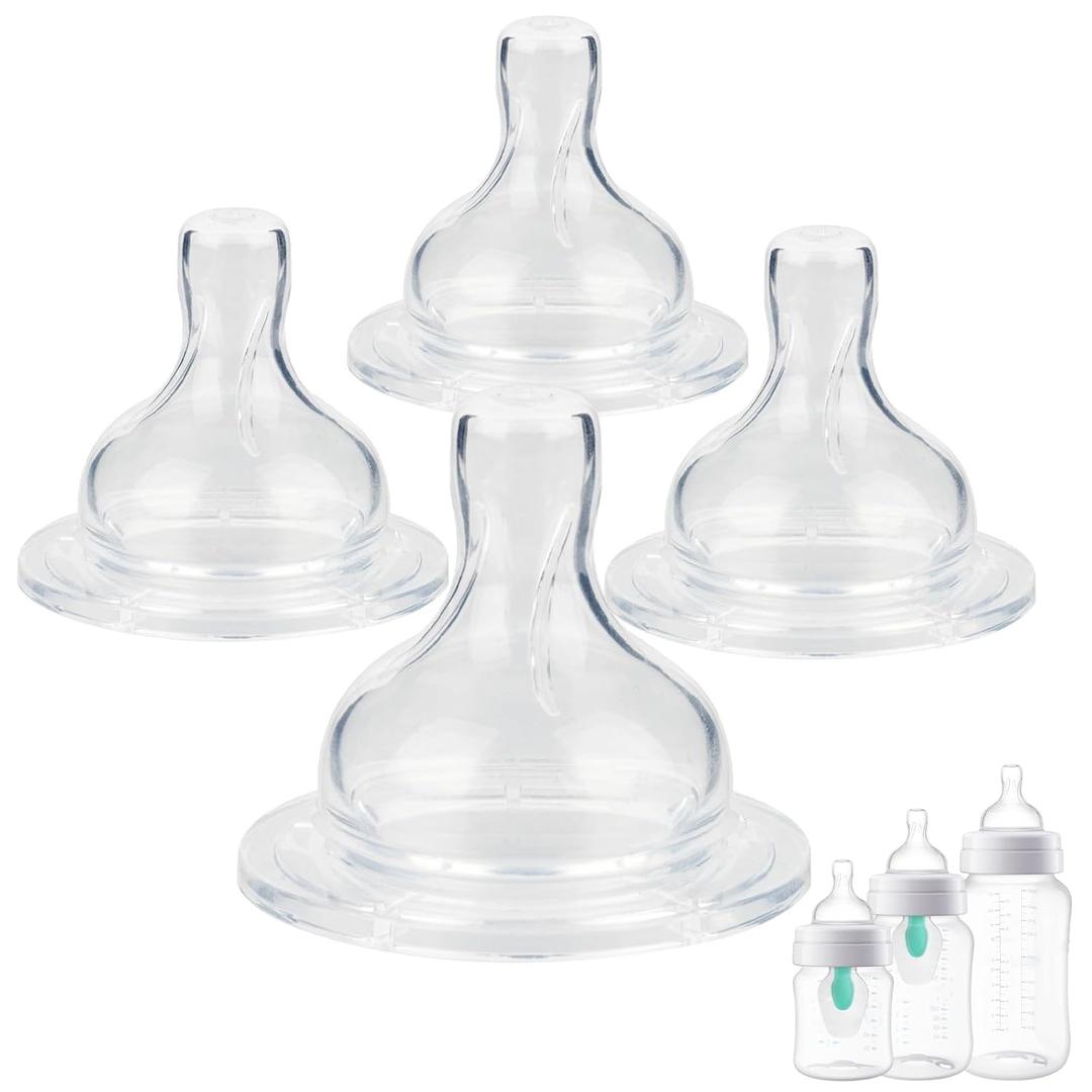 Silicone Nipples for Philips Avent Anti-Colic Baby Bottles,Size 1 Nipple,1m+,Slow Flow, 4 Count
