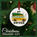 2 x Bus Driver Appreciation Ornament - Thank You Gifts for School Drivers or Monitor with Inspirational Message, End of Year or Holiday Bus Driver Gift