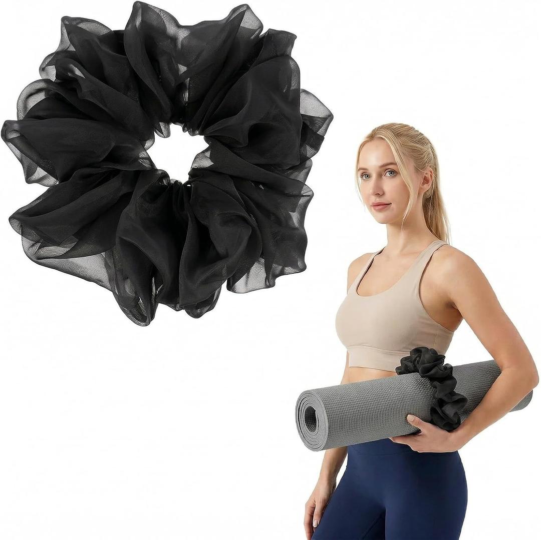 Yoga Mat Scrunchie Stretchable Elastic Chiffon Fabric Yoga Mat Holder Strap Band for Women Men(Mat Not Included)