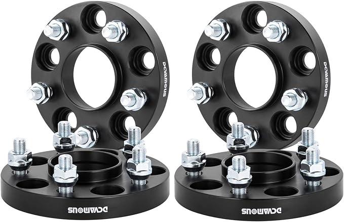 DCVAMOUS 4PCS 5x5 Black Center Hub Wheel Spacers 1 Inch Bore 71.5 Compatible with Jeep 5x127 with 14x1.5 Studs for Wrangler JL Gladiator JT 2011-2025, Grand Cherokee WK2 2011
