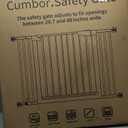 Cumbor 29.7-48" Baby Gate for Stairs, Mom's Choice Awards Winner-Dog Gate for Doorways, Auto Close Safety Pet Gate for Dogs Indoor, Easy Install Pressure Mounted Child Gate with Walk Thru Door, Brown