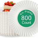 JOLLY PARTY 6 Inch White Paper Plates Uncoated, Everyday Disposable Paper Plates, Light Weight Small Dessert Plates, Round 6" Paper Plate Bulk, 800 Count
