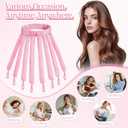Heatless Hair Curler Headband for Long Hair Eight Claw Design Heatless Curls Overnight with Removable & Adjustable Heat Less Curls Roller for Women and Girls Pink